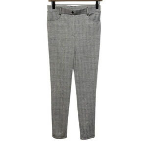 Potter's Pot Womens Check Plaid Skinny Pull On Ankle Pants Size S Gray Trousers